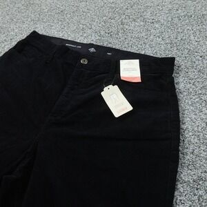 NEW St Johns Bay Jeans Womens 18 Dark Black Corduroy Cord Bootcut Pants Stretch